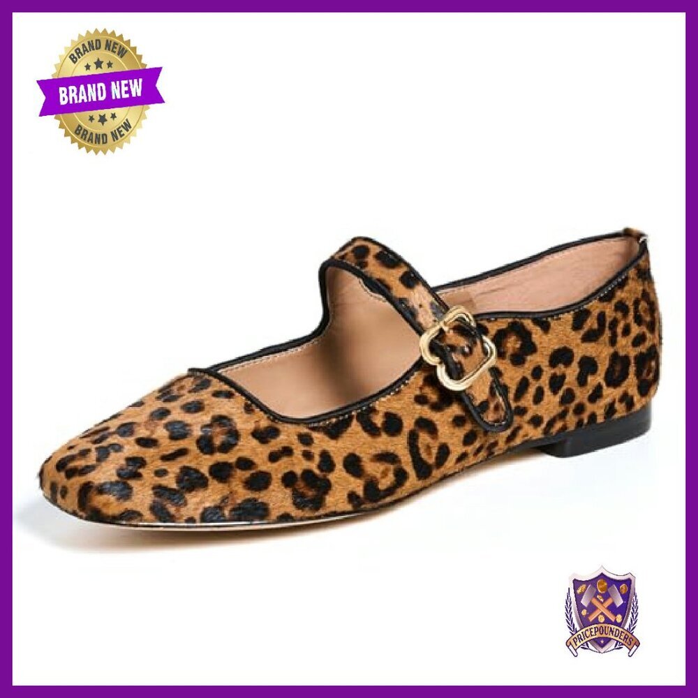 Women's Square Toe Ballet Flats with Buckle Strap - Suede Upper - Picture 2 of 8